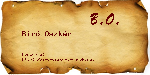 Biró Oszkár névjegykártya