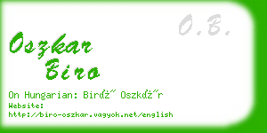 oszkar biro business card